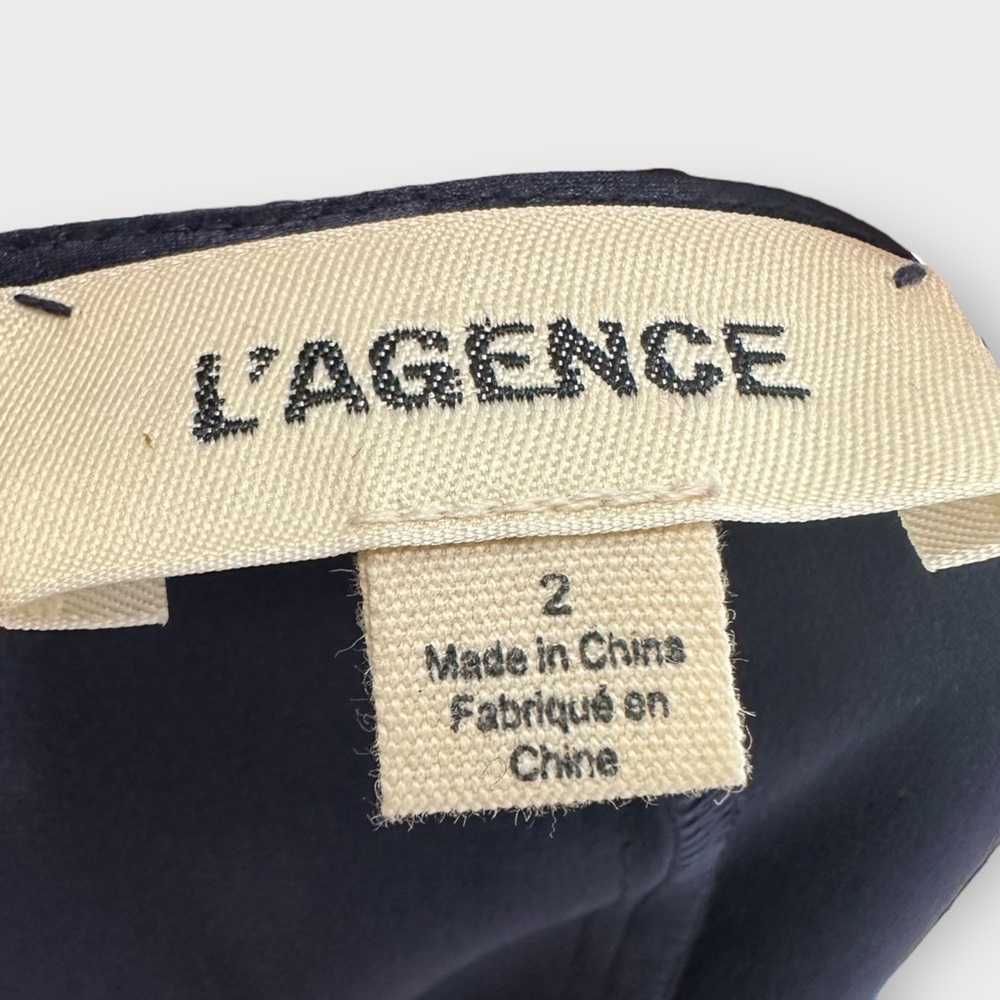 L’Agence Silk Navy Plunge Neckline Romper - Picture 5 of 7